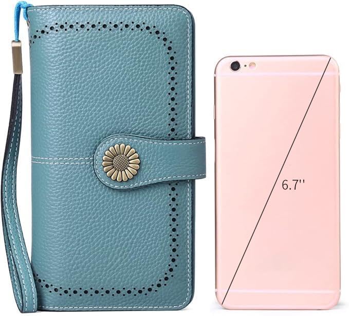 SENDEFN Wallets for Women Leather Credit Card Holder with RFID Blocking Large Capacity Wristlet | with RFID Blocking, Large Capacity, Wristlet, with RFID Blocking, Large Capacity, Wristlet - Image 5